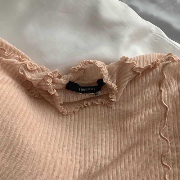 Coral See Through Long Sleeve Top - Picture 4 of 4